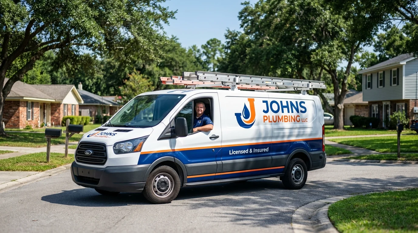 Johns Plumbing LLC service van in Ringgold, GA